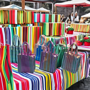 Bolsas de compras a rayas de PP tejidas grandes de nailon Plástico de polipropileno reciclado sostenible ecológico Hecho EN LA India-Reciclado a granel - Product Image 2