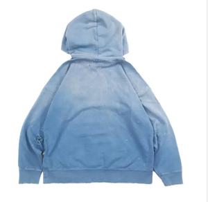 Hip Hop Screen Print Hoodies Men Sweatshirts Heavyweight Pullover Custom French Cotton Vintage Acid Wash Distressed Hoodie - Product Image 3