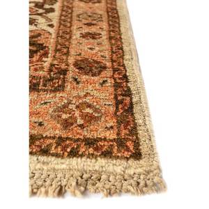Alfombra de lana anudada a mano Aalam Paem-416 color marfil con medallón abstracto para sala de estar, entrada, pasillo, rectangular, tipo rompecabezas, para adolescentes - Product Image 4