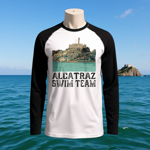 Hand-Drawn Alcatraz <b>Swim</b> Team Long Sleeve <b>T</b>-<b>Shirt</b> <b>Swim</b> & Dive Gear & Accessory - Product Image 3