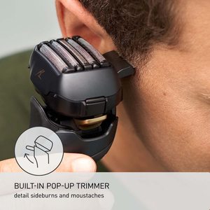 Rasoir électrique pour homme avec tondeuse escamotable, utilisation humide/sèche, rasoir à 5 lames, tête pivotante flexible, étanche IPX7 pour usage corporel - Product Image 1
