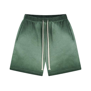 Pantalones Cortos Bermuda de Algodón Verde Sólido para Hombre 2026, Cintura Media con Cordón, Estilo Casual, Tejido Transpirable - Product Image 1