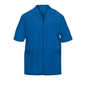 Unisex <b>Blue</b> <b>Scrub</b> Jacket Short Sleeve Zip Front Hospital Uniform Spandex 3 Pocket Design KATBROS INDUSTRY - Product Image 2