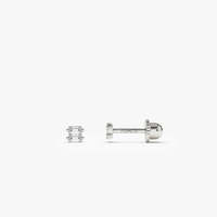 Helix Piercing 14k Gold Lab Grown Single Baguette Diamond Screw Back Cartilage Boucles d'oreilles Piercing Lab Diamond Tragus Piercing