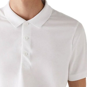 เสื้อโปโลแขนสั้นสำหรับผู้ชายเสื้อผ้าผู้ชายแบบเย็บสามแถบสีที่หน้าอก - Product Image 4