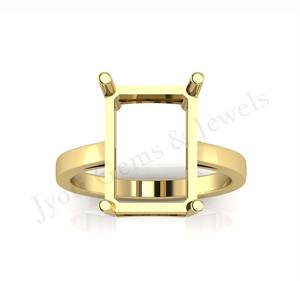 Solid 925 Sterling Silver <b>Blank</b> Rectangle Prong Setting Semi Mount Stone Setting <b>Ring</b> Custom Jewelry Wholesale Manufacturers - Product Image 5