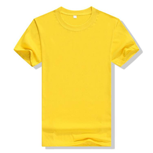 T-shirt en coton jaune uni pour homme, col rond, manches courtes, coupe classique, jersey décontracté, design simple, t-shirts pour homme - Product Image 1