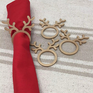 Rond de serviette élégant en métal de renne avec l'aspect artistique grand choix pour des événements de pendaison de crémaillère anniversaires et mariages - Product Image 1