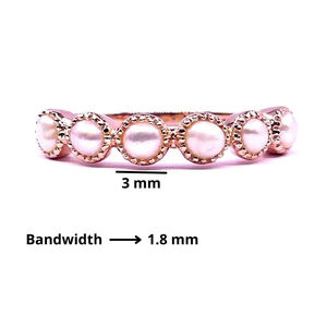 14K Or Mariage Porter Perle Précieuse Pierre Précieuse Classique Charme Unique À La Mode Doigt Pleine Bande Anneau - Product Image 2