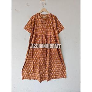 Cổ Điển Hoa In Maxi Dress Handmade Bohemian Trang Phục Bãi Biển Wera Mới Thiết Kế Khối In Bông Ăn Mặc Thoải Mái May Mặc - Product Image 1