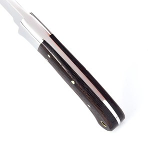 Couteau de chasse fait main avec manche en bois de Wengi avec gaine en cuir utilisé pour le camping en plein air couteau pleine soie Offre Spéciale logo personnalisé - Product Image 3