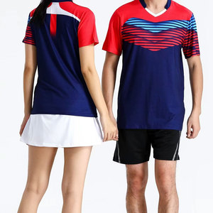 เสื้อแบดมินตันสำหรับผู้ชายเสื้อและกางเกงขาสั้นชุดเทนนิสพิมพ์ซับลิเมชันงานตามสั่ง - Product Image 2