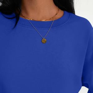 Sudaderas personalizables de cuello redondo de algodón para mujer Jersey suave transpirable Ajuste regular Manga larga Invierno Impreso Servicio OEM - Product Image 5