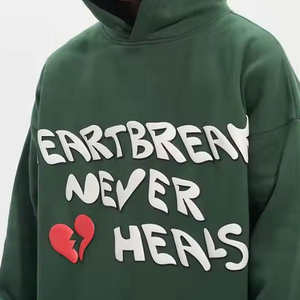 Conception personnalisée Respirant 100% Cotton Puff Printing Hoodies Plus Size Meilleure Vente Puff Printing Hoodies - Product Image 4