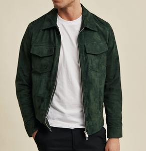 Veste de moto en cuir suédé faite à la main |   Vêtements d'extérieur d'hiver |   Stand Front |   Style minimaliste de motard |   Cadeau artisanal pour lui - Product Image 2