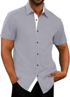 Chemise personnalisée Chemise d'été de couleur unie à manches courtes pour homme Chemise décontractée surdimensionnée en coton et lin pour homme