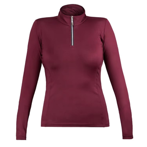 Chất Lượng Cao Trang Phục Nữ Cưỡi Ngựa Cơ Sở Lớp Skinny Phù Hợp Với Thể Thao Dài Tay Áo 1/4 Zip up Cưỡi Ngựa Cơ Sở Lớp Chạy Quần Áo - Product Image 6