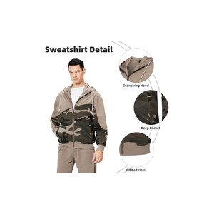 Deux pièces fermeture éclair grande taille hommes Jogger survêtement ensembles Chandal Survetement Homme survêtements pour hommes Jogging - Product Image 6