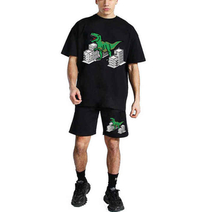 2026 New Wholesale High Quality Casual Wear 100% Cotton Shirt and Shorts 2 Piece <b>Set</b> Screen Printing Logo Twin <b>Set</b> For Unisex - Product Image 4