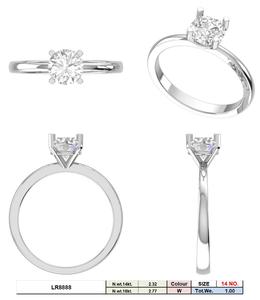 14K oro sólido compromiso elegante anillo de bodas 2 quilates laboratorio cultivado corte ovalado diamante IGI certificado CVD diamante piedras laterales regalo - Product Image 4