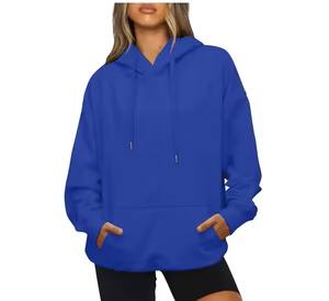 Sweat-shirt à capuche en coton polaire épais unisexe pour l'hiver Sweat-shirt surdimensionné avec impression de logo personnalisé Nouvel arrivage Technique pour hommes teint uni - Product Image 5