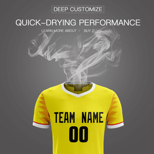 Uniforme de Fútbol Personalizado al por Mayor, Elegante, Amarillo y Negro, Conjunto Completo, Servicio OEM, Ropa de Fútbol Económica - Product Image 3