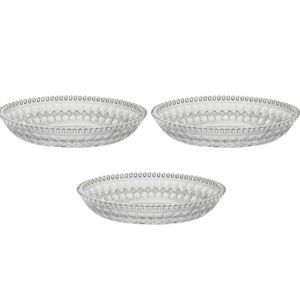 Ensemble de 3 assiettes en verre avec base lourde pour plus de stabilité lors de la présentation des aliments ou des repas de style familial. - Product Image 1