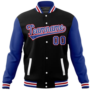 Chaqueta cortavientos de invierno unisex Varsity cuello levantado para hombre chaquetas de béisbol de algodón de talla grande chaquetas Letterman personalizables al por mayor - Product Image 3