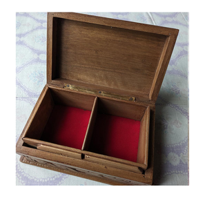 Boîte à bijoux en bois écologique, style artisanal, avec couvercles à charnières, sculptée, pour la présentation et le rangement de bracelets de Noël - Product Image 6