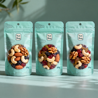 Sachet d'emballage stand-up personnalisé avec logo imprimé, écologique, pour noix et snacks, avec fermeture éclair et fenêtre – Vente en gros usine