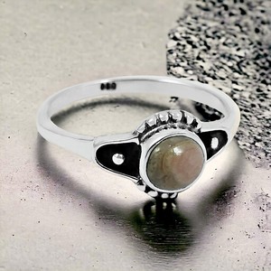 Naturel Rose Rhodochrosite Gemstone 925 Sterling Silver Round Shape Casual Ring Bohemian Handmade Jewelry Wholesale Manufacturer - Product Image 2
