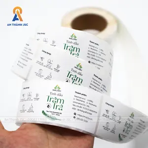 Embalagens etiquetas pharma adesivos Tea tree óleo essencial etiqueta impermeável OEM/ODM manufa