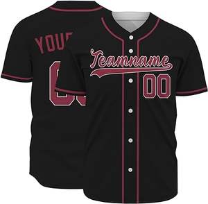 Maillot de baseball personnalisé à manches courtes et col en V avec nom, numéro et logo par sublimation - Product Image 4