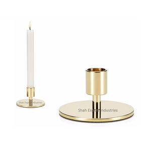 Gold Plated Home and Wedding Decor Vintage Style Brass Metal <b>Taper</b> <b>Candle</b> Holder for Tabletop Lighting Decoration - Product Image 2