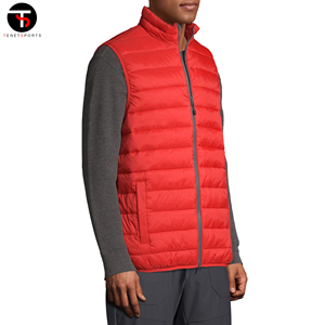 Großhandel Herren Casual Winter jacke Weste Atmungsaktiv Leichter Roter Puffer Langärmelloses Design Stehkragen Wind dicht - Product Image 3