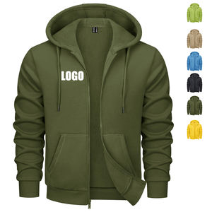 Sweat-shirts à capuche pour hommes en coton 100% de haute qualité, style streetwear personnalisé, avec fermeture à glissière en alliage, lavage à l'acide, lourds - Product Image 6