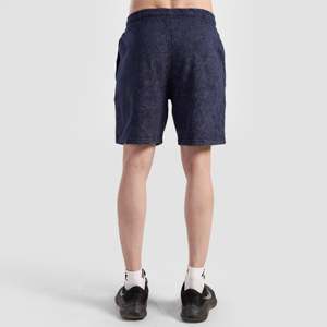 100% Cotton Core Stone Wash Shorts-<b>Navy</b> Breathable Jogger/Cargo Shorts with Elastic Waist XS Size with Logo Decoration - Product Image 2