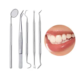 Dental Hygiene Tools Kit Mouth Mirror Tartar Scraper Scaler Pick Tweezers Students Dentist Instruments