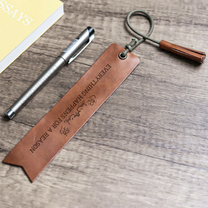 Marcapáginas hecho a mano de cuero con estampado genuino personalizado, accesorios de cuero únicos, Regalo para mamá e hija, accesorio para amantes de libros - Product Image 5