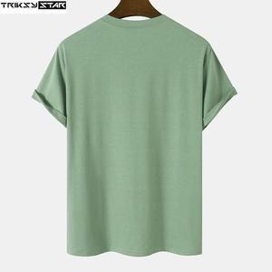 OEM Men's Premium Quality 100% Cotton Short T-Shirt Breathable O-Neck <b>Design</b> Customized Logo Solid Direct Factory Manufacturer - Product Image 1
