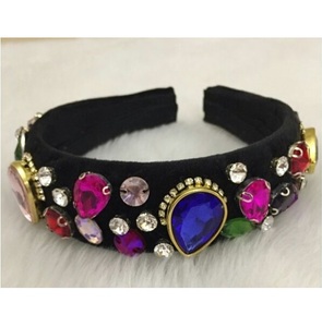 Rhinestone Hair Hoop Pearl Rhinestone Hair Accessories Canary Velvet <b>Headband</b> Straight From Indian Suppliers - Product Image 1