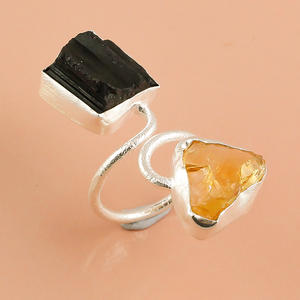 Bague de mode en argent Sterling 925 pour femmes à la mode faite à la main améthyste naturelle aigue-marine pierres précieuses bijoux fabricant d'argent 925 - Product Image 4