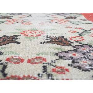 Tapis en laine vintage 9x12 rouge et orange noué à la main avec motifs floraux et abstraits pour l'entrée de la maison ou la chambre d'un adolescent - Pae-3306 - Product Image 3