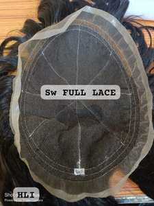 Parche de encaje completo para hombre, peluquín de pelo Remy indio con técnica, textura recta, densidad 100%, peluquín de calidad superior para hombre - Product Image 4