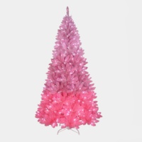 2,13 m hoher künstlicher Weihnachtsbaum in Pink mit kaltweißen LED-Lichtern für festliche Feiertagsdekoration