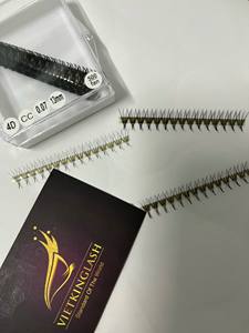 Pestañas Pre-fabricadas Hechas a Mano, Venta Superior, Longitud Mixta, Naturales, Largas, Curvatura C/D/CC/DD/DD/L/M, Base Delgada, Negro Mate, PBT Sintético Coreano - Product Image 3