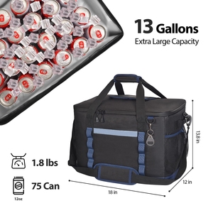 Borsa Termica Portatile Moderna Morbida Isolante Antiperdita 24/30/60/75 Lattine Vino Cibo Motivo Lettere 38L Spiaggia Campeggio Viaggio - Product Image 4