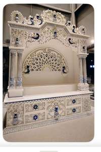 Temple en marbre de style vintage pour la maison et la décoration de mariage, design sculpté orné pour la salle de prière ou la décoration de scène - Product Image 2