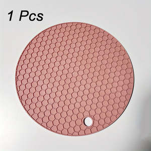 Lot de 1/4 pièces de dessous de plat antidérapant en silicone alvéolé, isolant thermique haute température, facile à nettoyer, 17,02 cm, pour la maison - Product Image 1