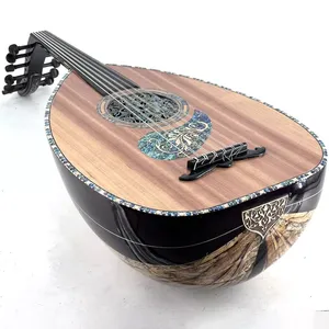 Professional 11 String Oud-Handmade Spalted Ironwood & Cedar Top Arabic Lute Gawharet El Fan Polished Natural High Gloss Finish - Product Image 4